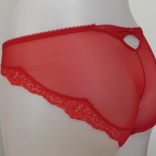 【M】トリンプミニショーツ LS033 赤 リアンセンチュール p2133bi・ レッド triumph 広幅ラメ入りテープリボン_画像3