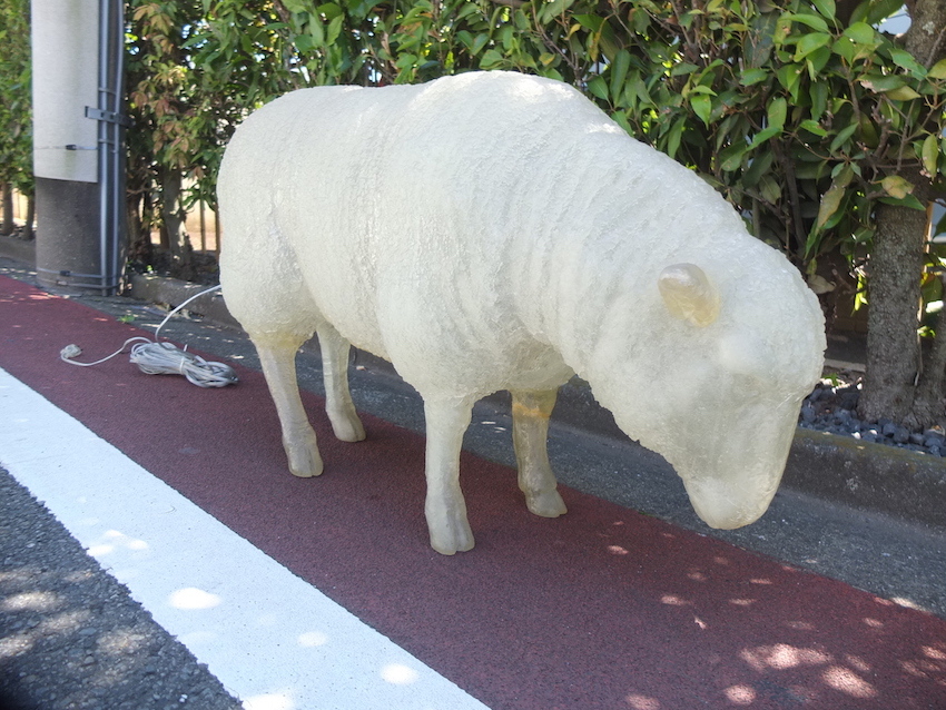 1970's Vintage sculpture of a life-size sheep ビンテージ 羊 オブジェ ランプ スカルプチャー アンティーク ミッドセンチュリー 実物大_画像6