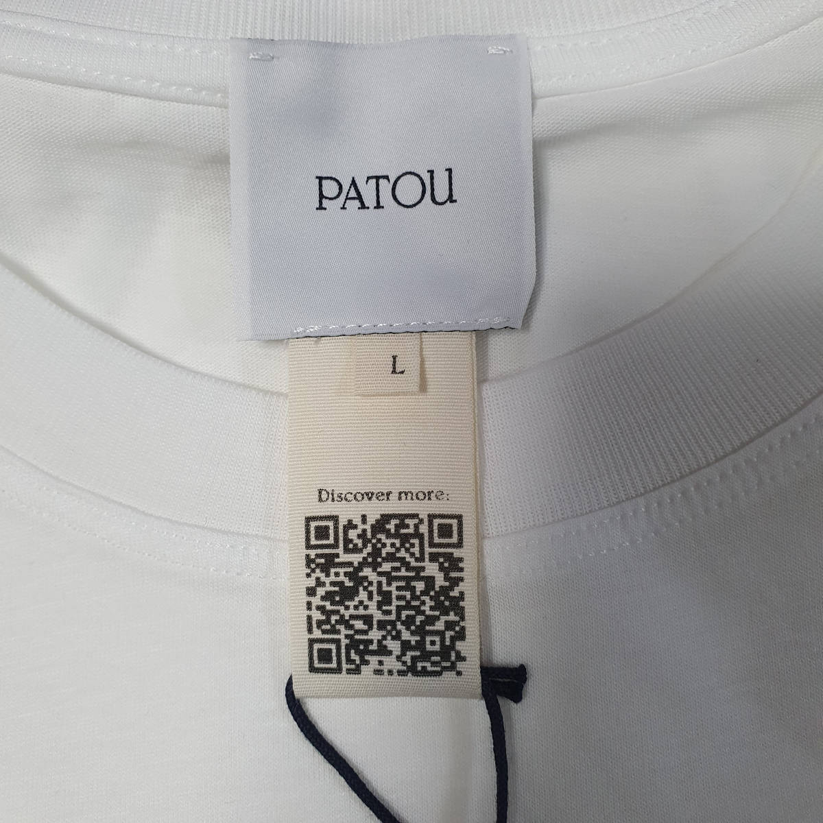 【新品・未使用】PATOU パトゥ ロゴ オーガニックコットンTシャツ　ホワイト　Lサイズ　JE0299999001W_画像5