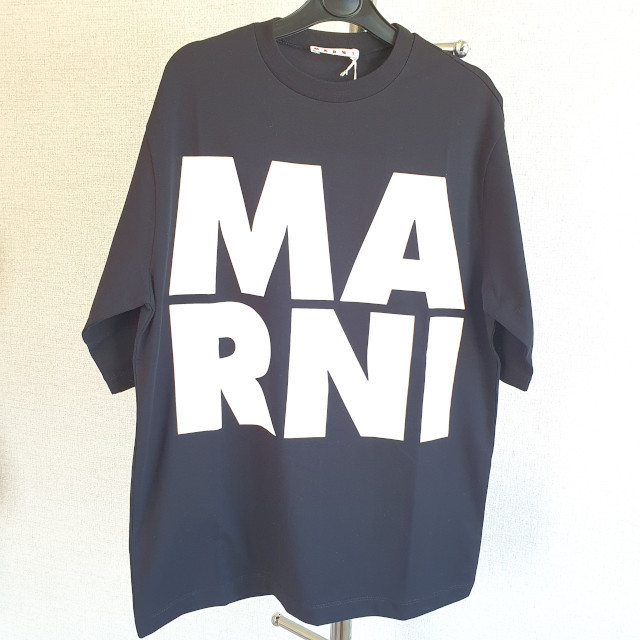 【新品・未使用】MARNI KIDS ロゴプリントコットンTシャツ　ブラック　12Y　M00656M00LE_画像1