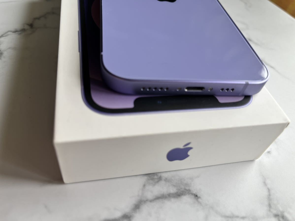 Apple iPhone 12 64GB パープル 美品 純正カバー他おまけ付き SIM