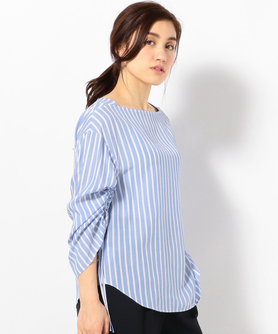 ICB 2018SS[...]Spun Cupra sleeve navy blue car s blouse large size 20,520 jpy { translation have trying on only 
