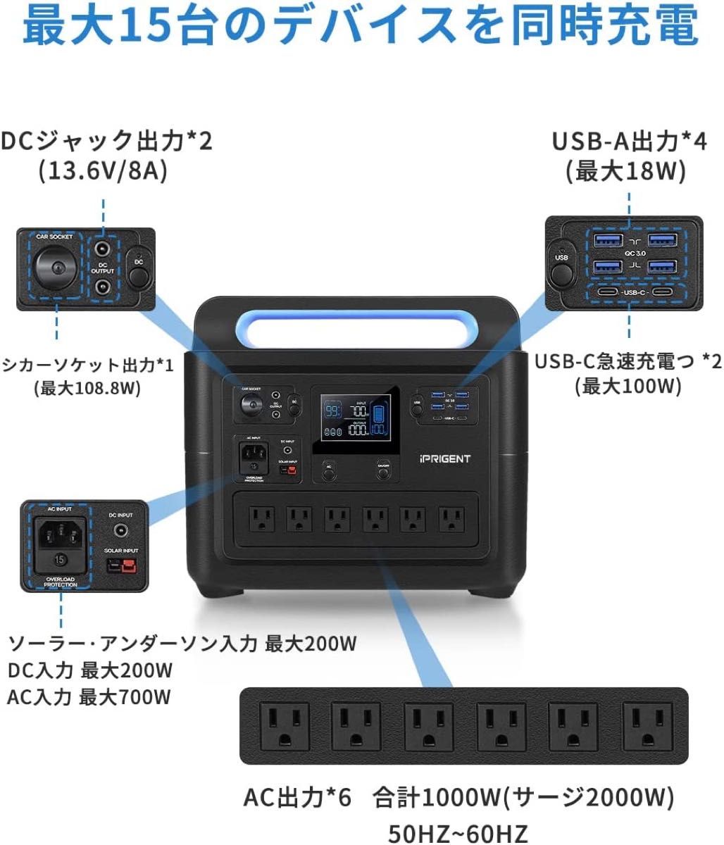 ポータブル電源 1228WH/384800mAh 大容量地震停電対応 非常用電源