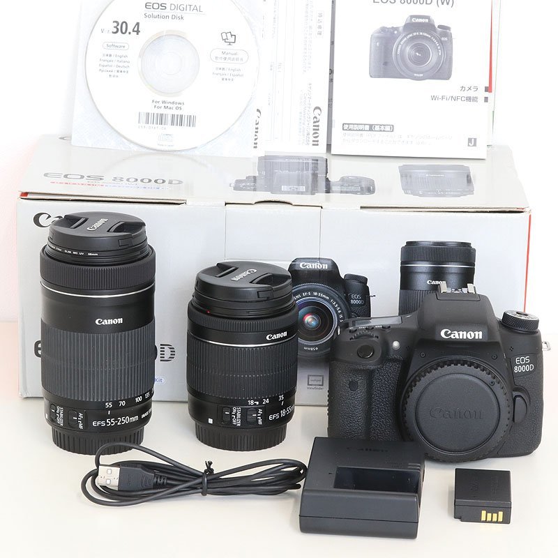 Canon キャノン EOS 8000D ダブルズームキット 18-55mm 55-200mm