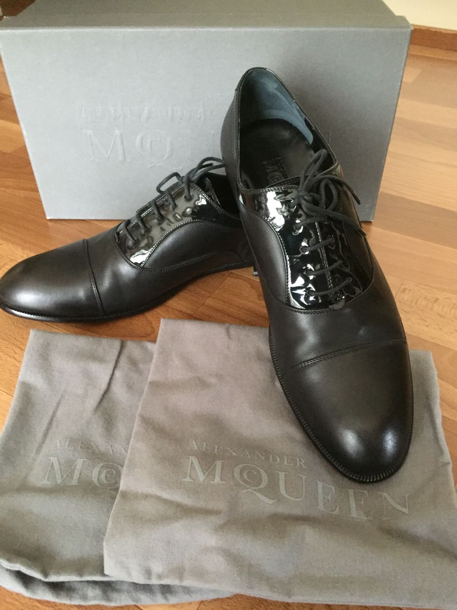  rare! not yet sale in Japan new goods unused goods Alexander McQueen black leather shoes Alexander Mcqueen BLACK SENSE Skull SKULL