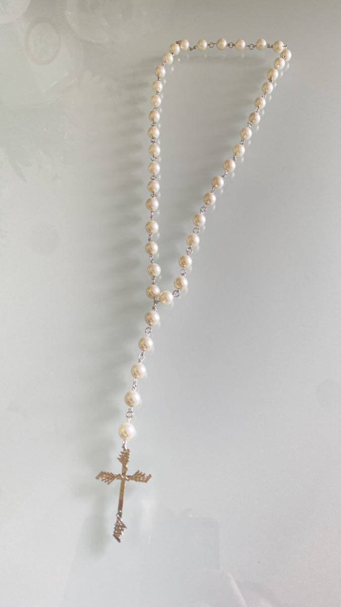 クリスタルガラス天然パール真珠加工品オリジナルネックレス