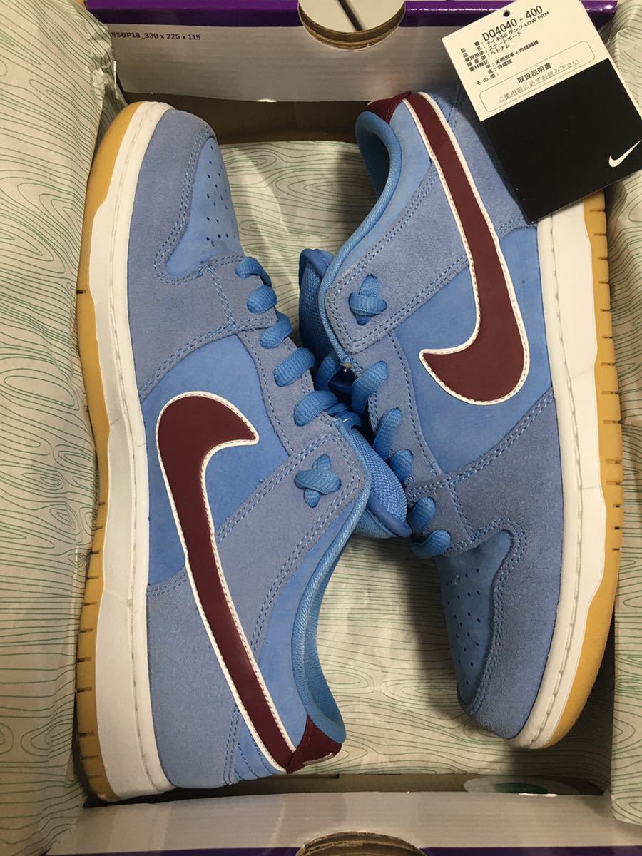 NIKE SB DUNK low pro Phillies Valor Blue and Team Maroon 28.5