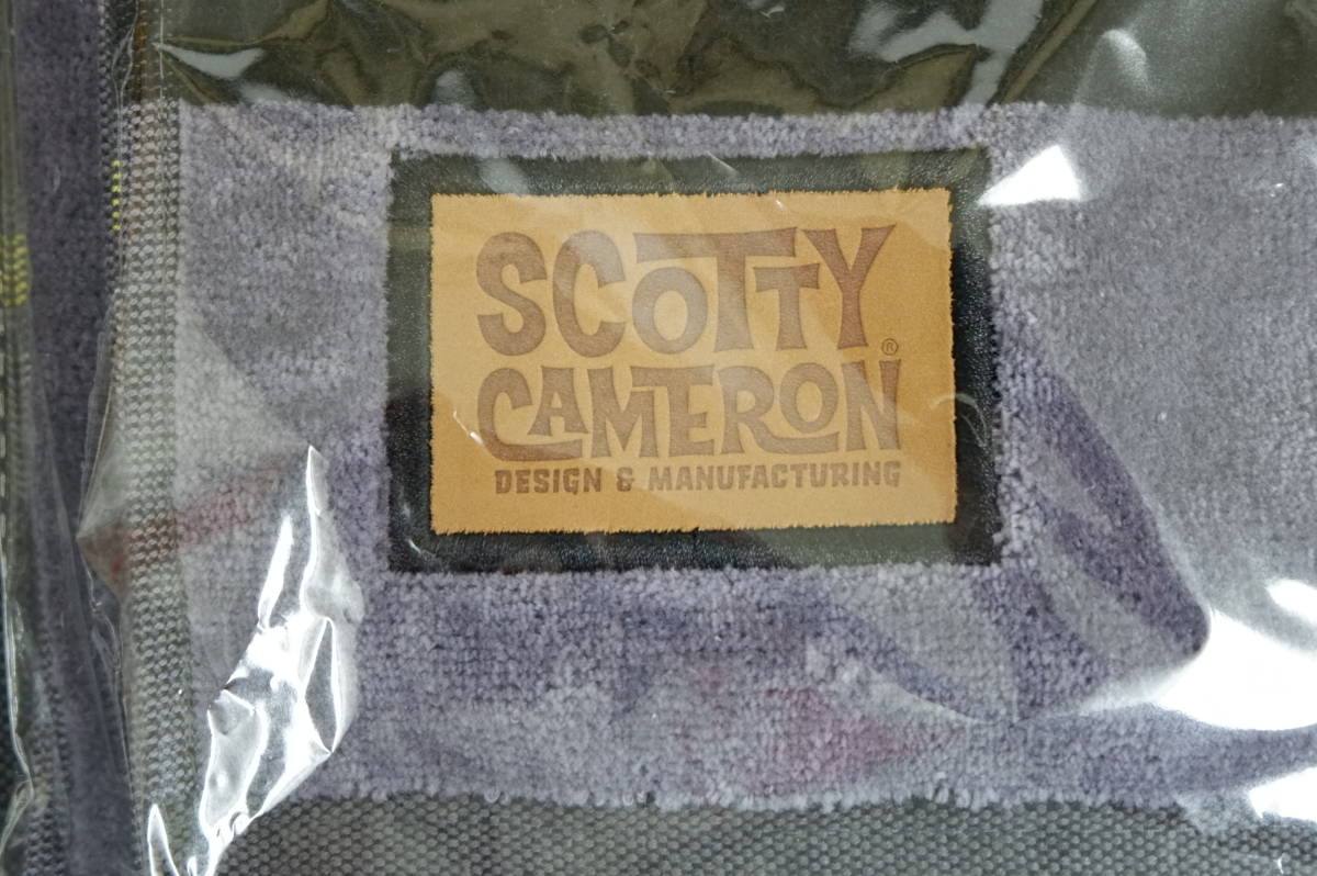 限定品 Scotty Cameron Towel - Horizon - Gray/Yellow スコッティ キャメロン ホライゾン レザーパッチ ゴルフ タオル 新品_画像6