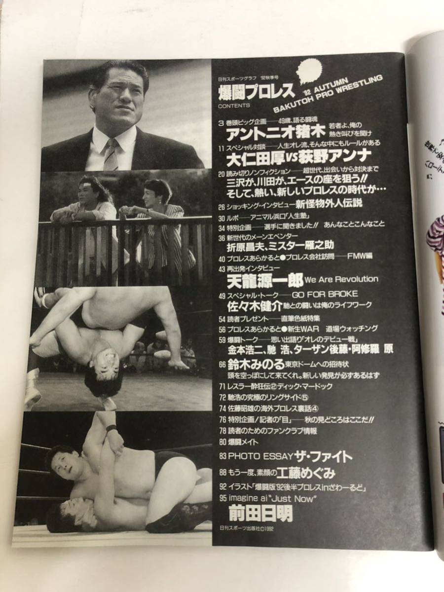 (^.^) magazine .. Professional Wrestling Vol. 6 92 year autumn cover Anne tonio. tree 