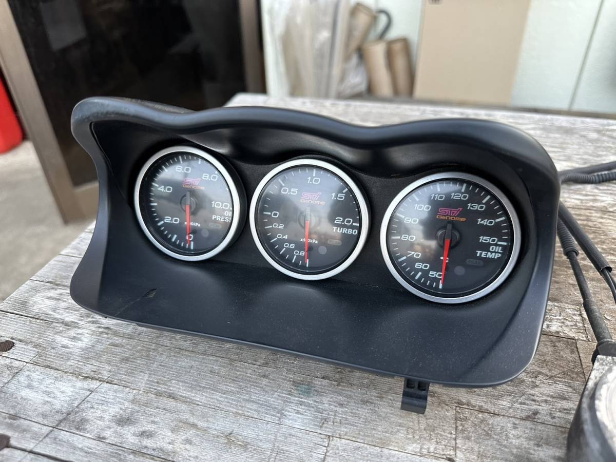 [ rare ][ records out of production ]SUBARU STI Genome GDB Impreza Defi 3 scale meter oil pressure oil temperature boost Defi control unit meter hood 