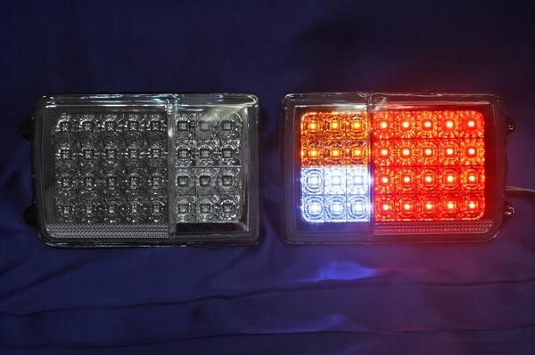 DR17V スクラム クリア フルLED クリスタル テール 左右セット ハイフラ防止抵抗内臓 赤色反射板付 LED 合計64発 クリアテール_画像2