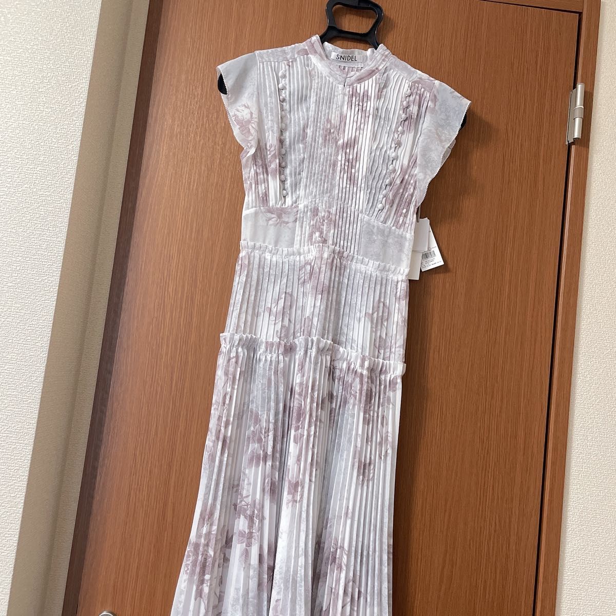 snidel .* 新品タグ付き プリントプリーツワンピース 0サイズ インナー付き.*