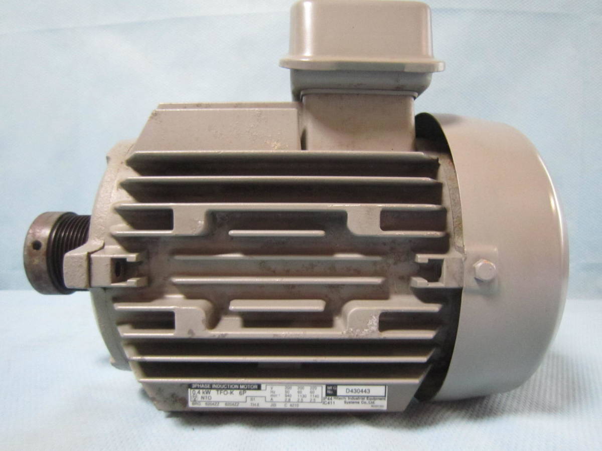 日立モーター TFO-K 6P 0.4kw 200V 3PHASE INDUCTION MOTOR　約:11.4kg_画像7