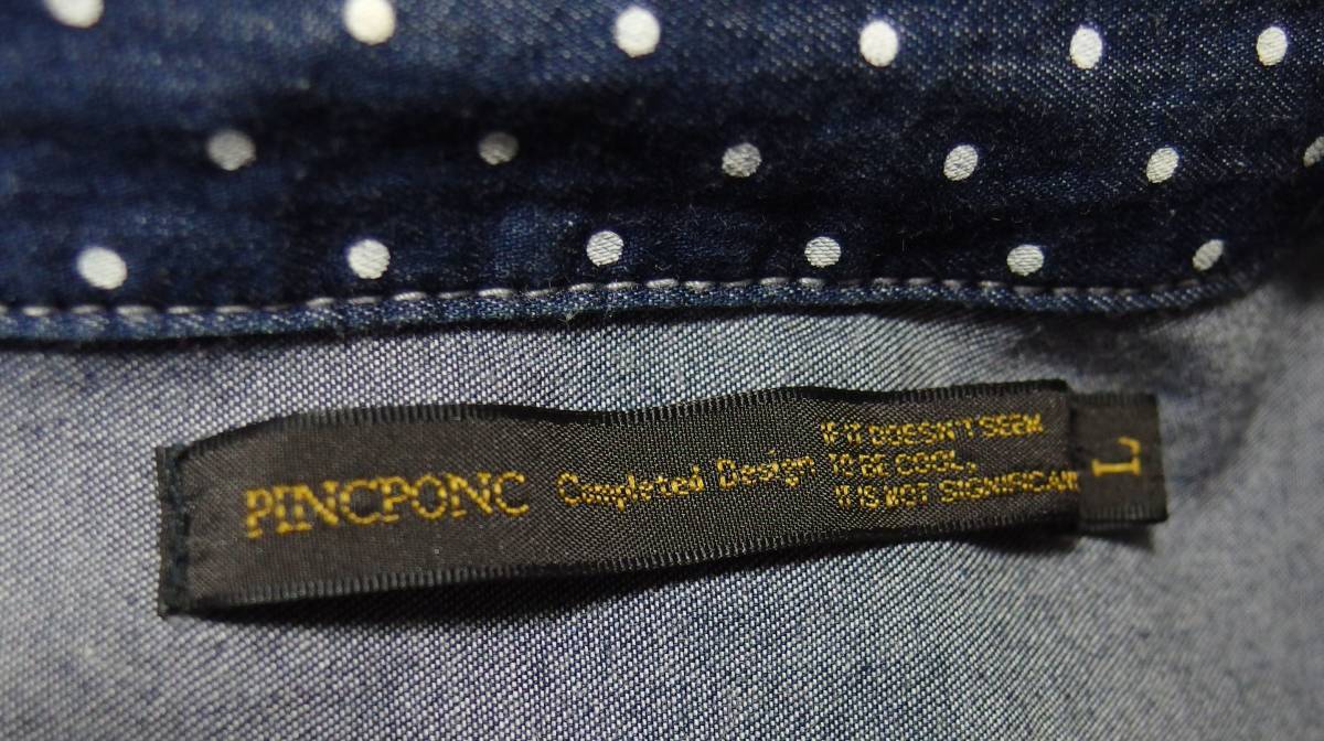 ■ PINCPONC ピンクポンク　ドッドプリント半袖シャツ(L) ■_画像4