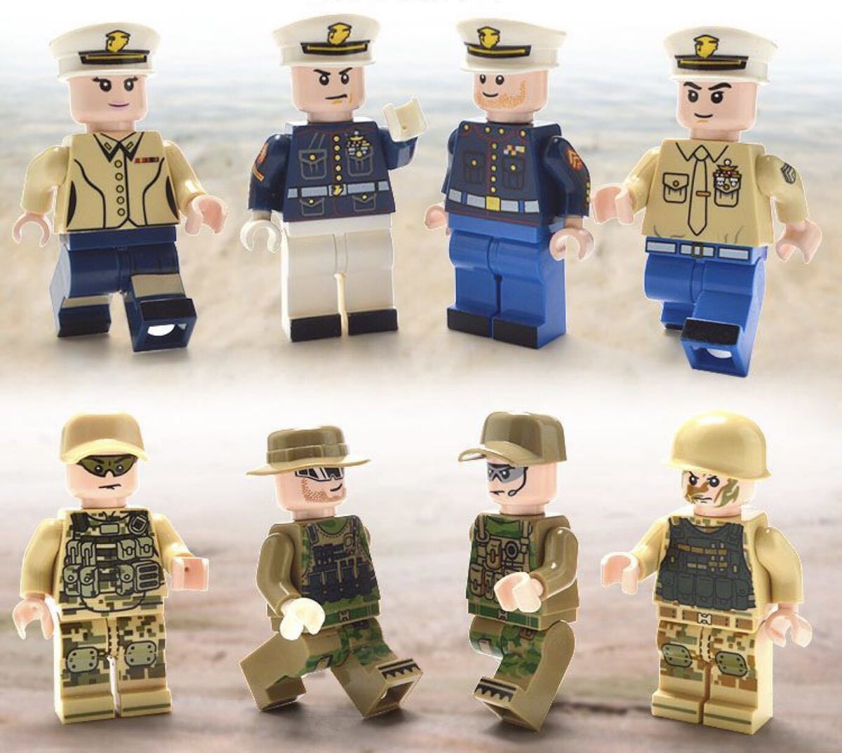 8体　軍人　ミニフィグ LEGO 互換 ブロック ミニフィギュア レゴ 互換 hk2_画像1