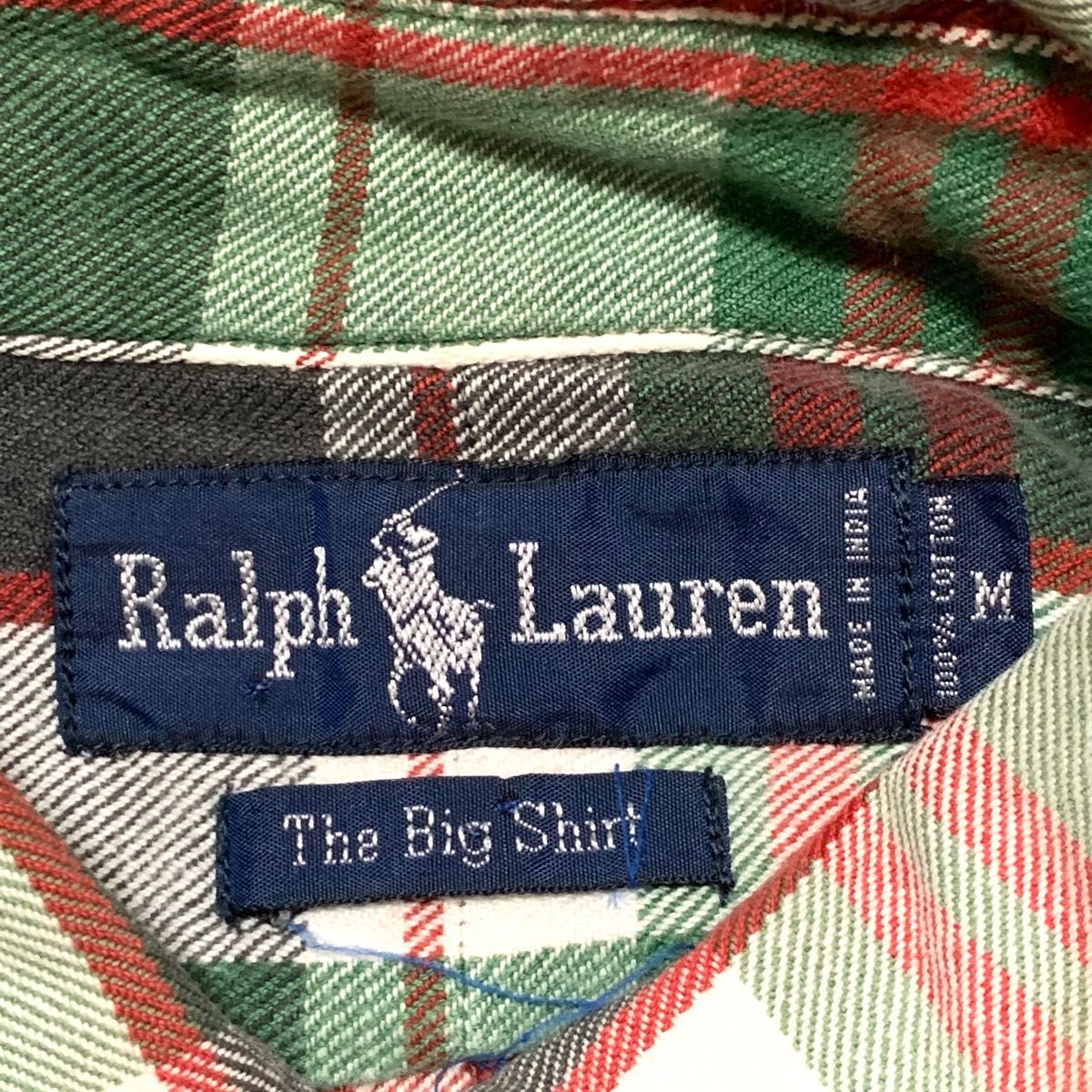 ralph lauren チェックシャツ 刺繍 ポニー 90s ボタンダウン