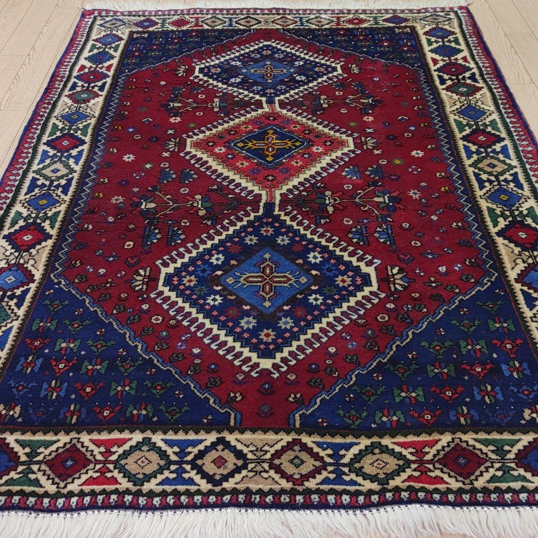 ペルシャ絨毯 No.AB520 手織りヤラメ産トライバルラグ 158×110 ペルシャ絨毯 No.AB520 手織りヤラメ産トライバルラグ 158×110