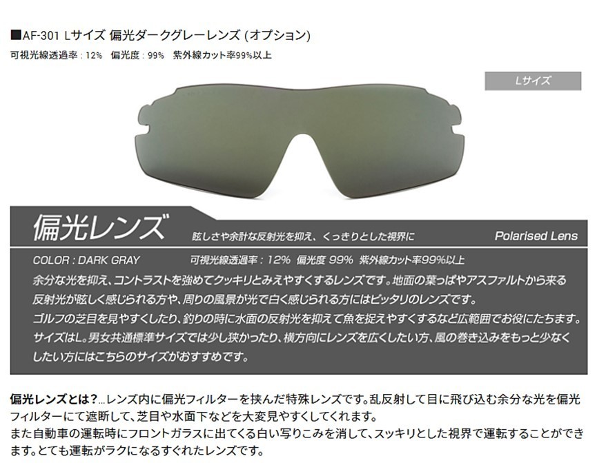 【正規品】AirFly エアフライ 世界特許取得 高機能サングラス用 レンズ　鯖江ブランド 偏光レンズ AF301 ダークグレイ　ゆうパケット