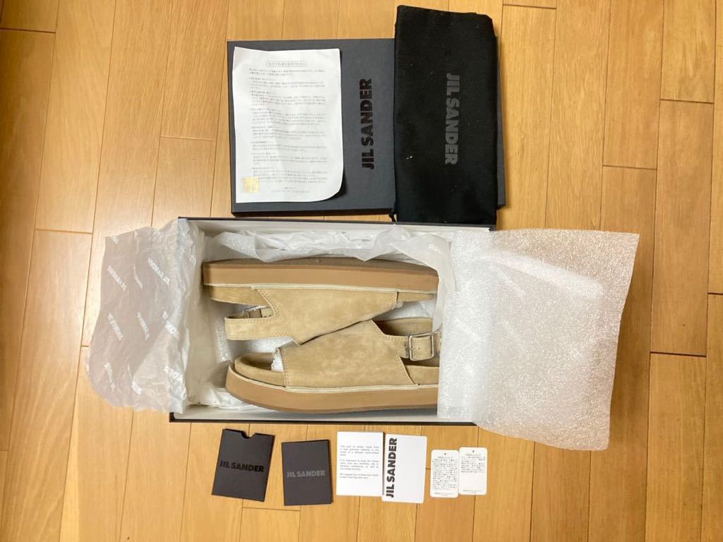 極美品 JIL SANDER スウェードレザーサンダル サイズ 40 キャメル ジル