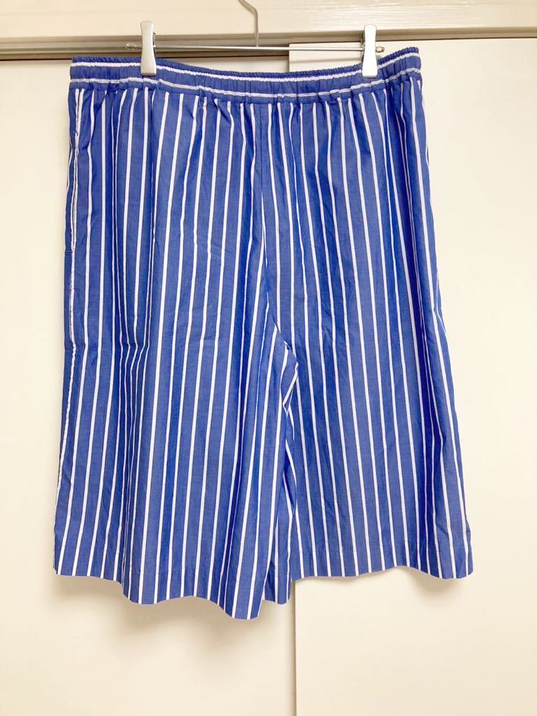 極美品 タグあり Cristaseya COTTON BERMUDA Striped Blue XL クリスタセヤ コットン バミューダ ブルーストライプ ショーツ ハーフパンツ_画像3