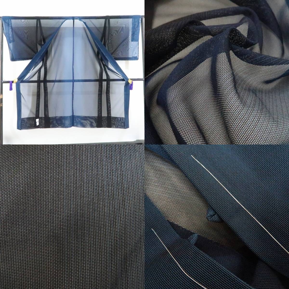 ゆめsaku2 新品 紗 ロング丈 仕付け糸付 着物 正絹“クールさと神秘、美しい透け感が入り混じる絶妙なグラデーション”長羽織 1466の画像7