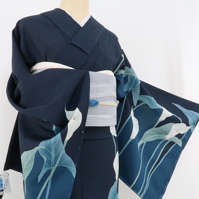 ゆめsaku2 新品 撫松庵 東レ セオ・アルファ カラー 洗える夏着物 仕付け糸付“無垢な微笑みを振り撒く夏の最高のキモノ”浴衣 1479