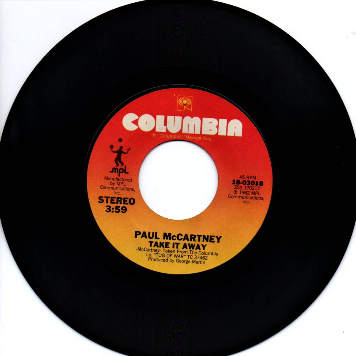 Paul McCartney「Take It Away/ I'll Give You A Ring」米国盤EPレコード_画像1