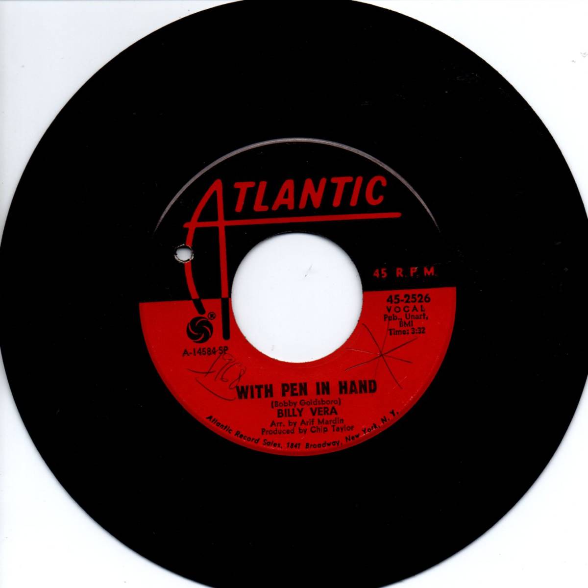 Billy Vera 「With Pen In Hand/ Good Morning Blues」米国盤EPレコード_画像1