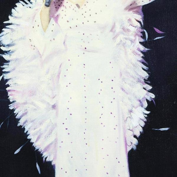真作】【WISH】八代亜紀「熱唱」油彩 12号 大作 2003年作 真作】【WISH】八代亜紀「熱唱」油彩 12号 大作 2003年作