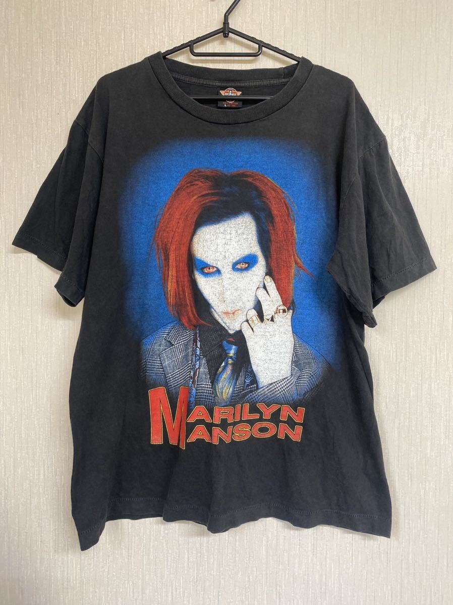 90'S Marilyn Manson Tシャツ vintage ブラック　サイズL マリリンマンソン バンドTシャツ　ヴィンテージ　_画像1