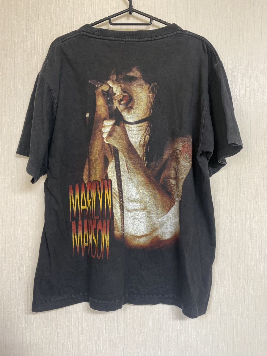 90'S Marilyn Manson Tシャツ vintage ブラック　サイズL マリリンマンソン バンドTシャツ　ヴィンテージ　_画像2