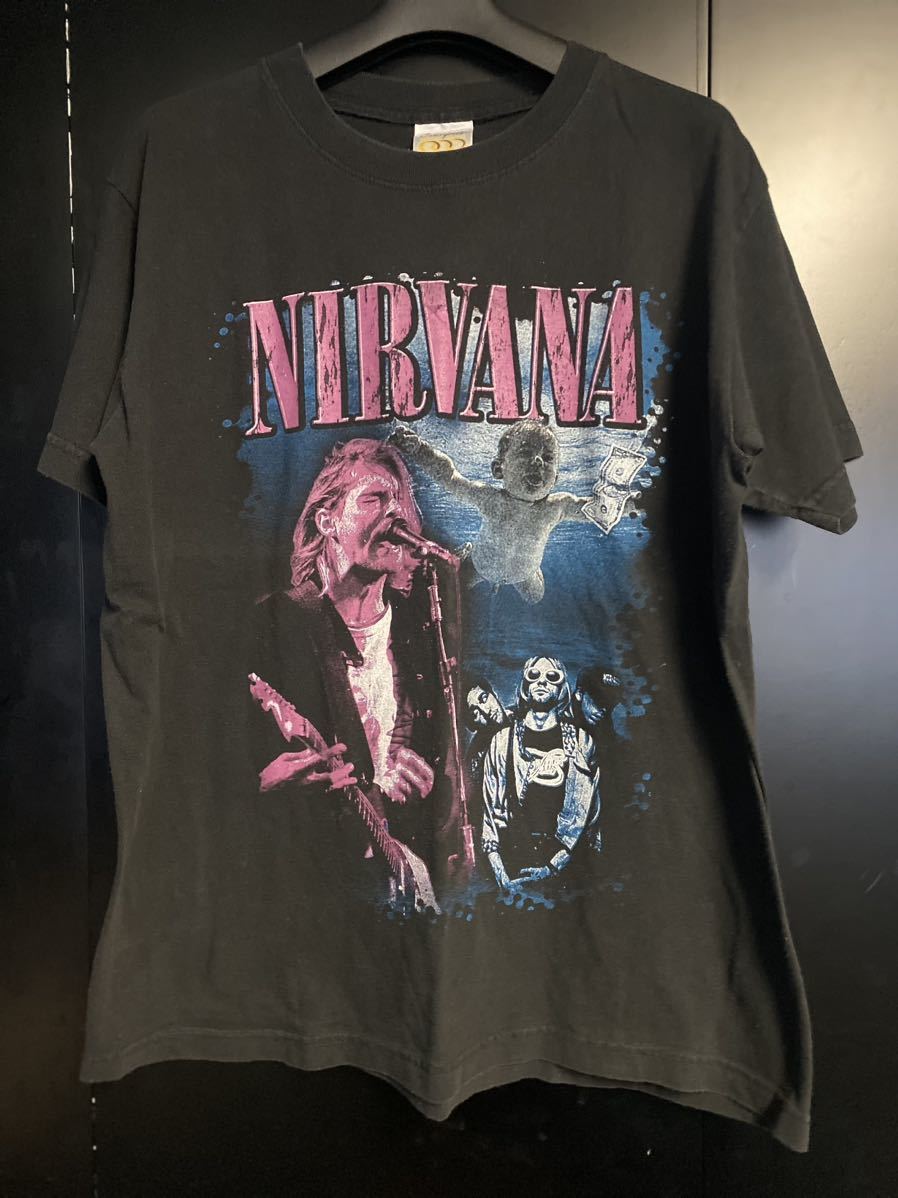 激レア NIRVANA Tシャツ ヴィンテージ サイズL カートコバーン ブラック　HOLE ニルヴァーナ SUB POP Kurt Cobain バンドTシャツ