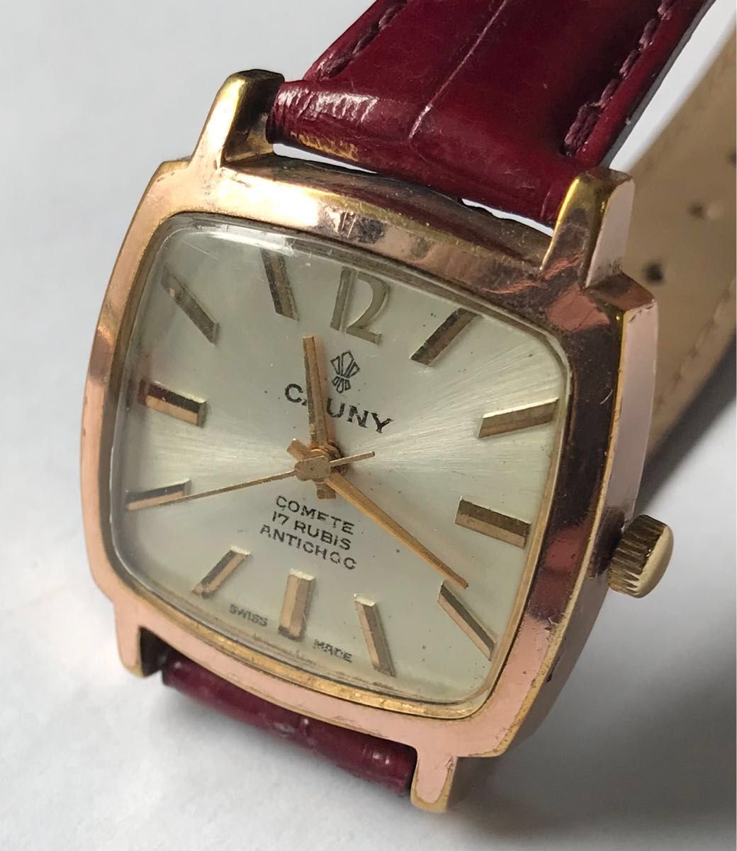 ジャンク動作品】CAUNY メンズ レディース 機械式 手巻 腕時計