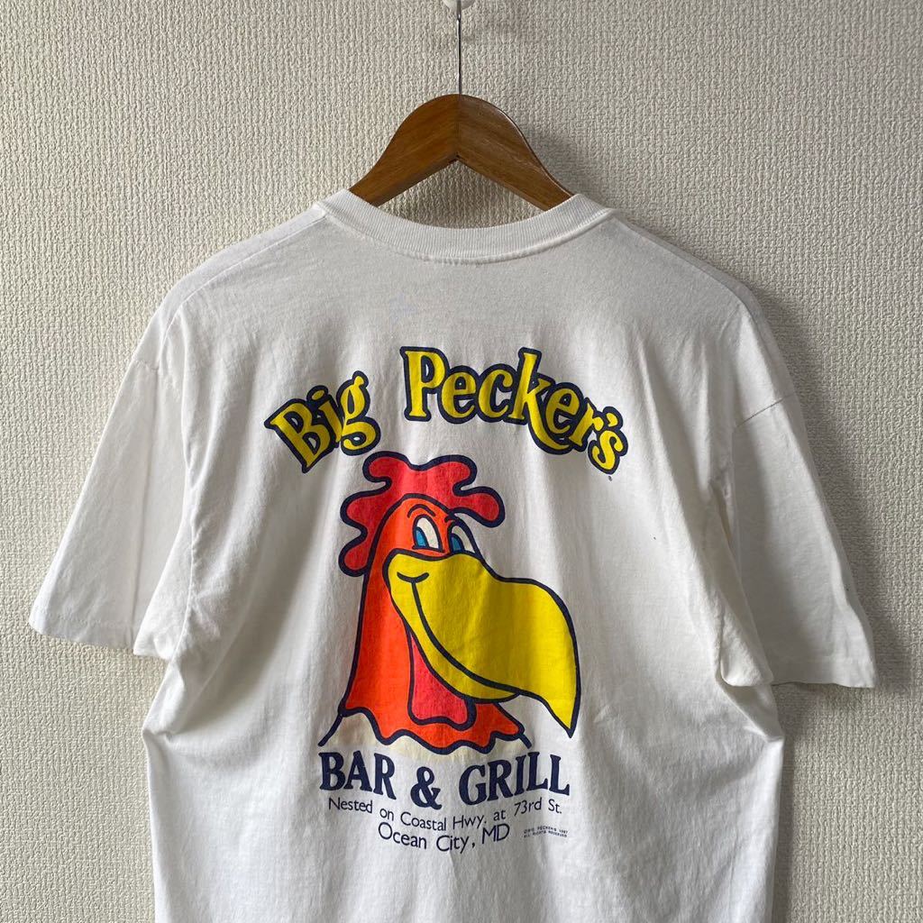 80s USA製 Stedman Big Pecker's プリント Tシャツ XL ステッドマン 半袖 ビンテージ_画像3