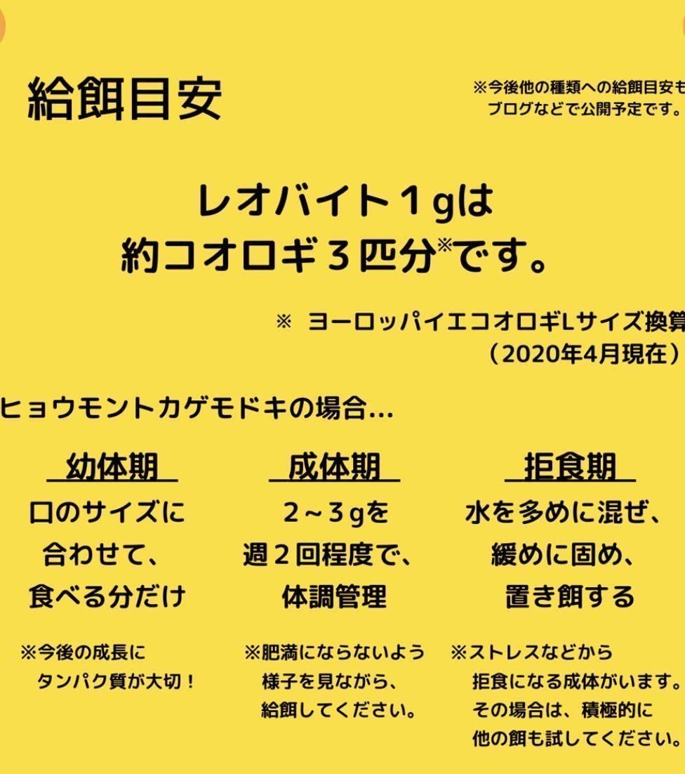 レオバイト　お試しサイズ10g　1gでコオロギ３匹分　24時間配送　説明書付き_画像2