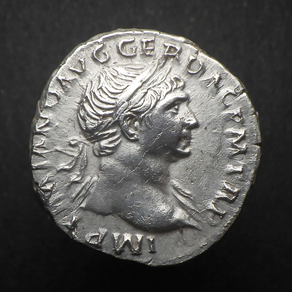 【古代ローマコイン】Trajan（トラヤヌス）クリーニング済 シルバーコイン 銀貨 デナリウス(AipFL4B84R)_画像1