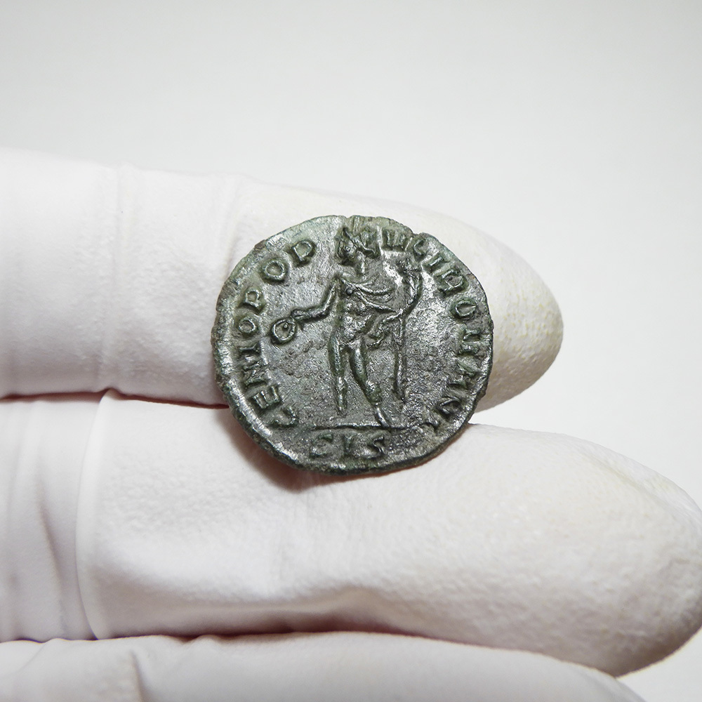 【古代ローマコイン】Severus II（セウェルス2世）クリーニング済 ブロンズコイン 銅貨 フォリス(isFHDAr23a)_画像6