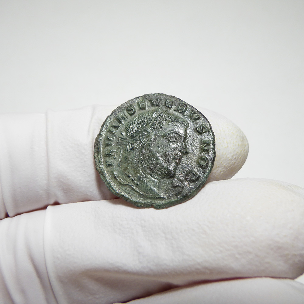 【古代ローマコイン】Severus II（セウェルス2世）クリーニング済 ブロンズコイン 銅貨 フォリス(isFHDAr23a)_画像4