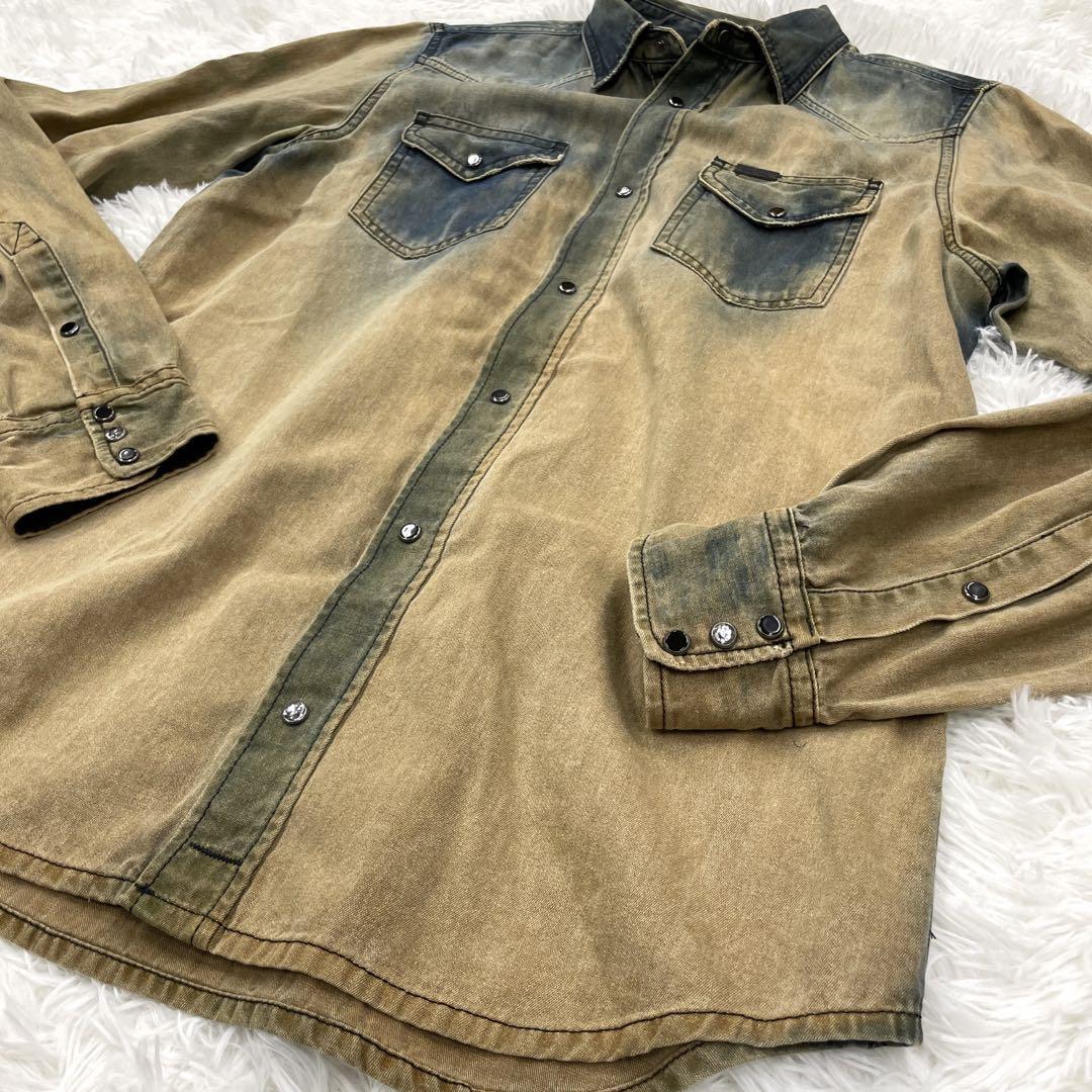 DIESEL ディーゼル ヴィンテージ加工 長袖シャツ デニムシャツ DIESEL ディーゼル ヴィンテージ加工 長袖シャツ デニムシャツ