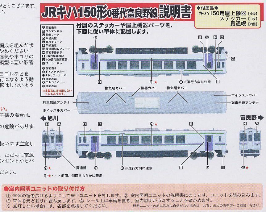 GreenMax【新品未走行】4017. JR キハ150形 0番代 富良野線 2輛編成セット(動力付き) 塗装済み完成品の画像9