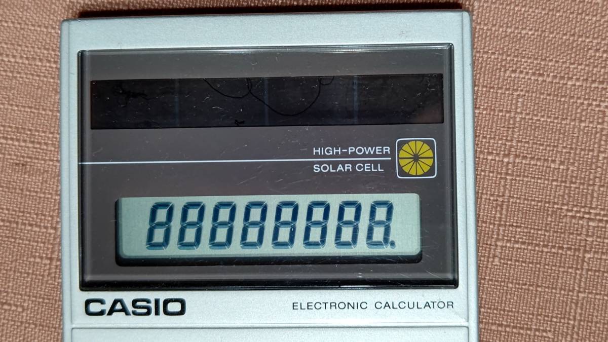 日本製　昭和レトロ　電卓 1980年代 太陽電池 CASIO カシオ SL-804 B 動作確認