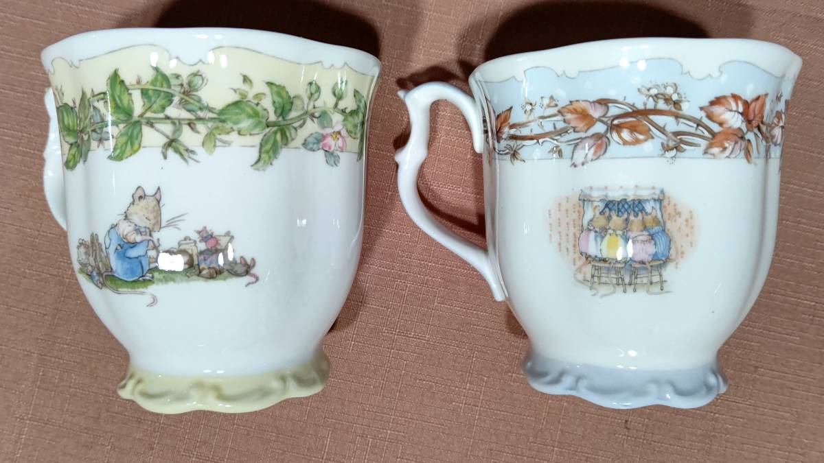 16 Royal Doulton BRAMBLY HEDGE Blanc b Lee hedge mug 2 piece set (SPRING BEAKER & WINTER BEAKER)