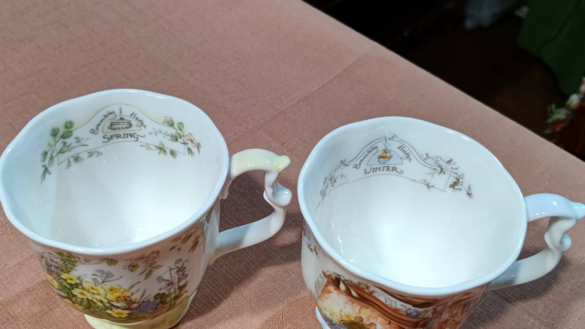 16 Royal Doulton BRAMBLY HEDGE Blanc b Lee hedge mug 2 piece set (SPRING BEAKER & WINTER BEAKER)