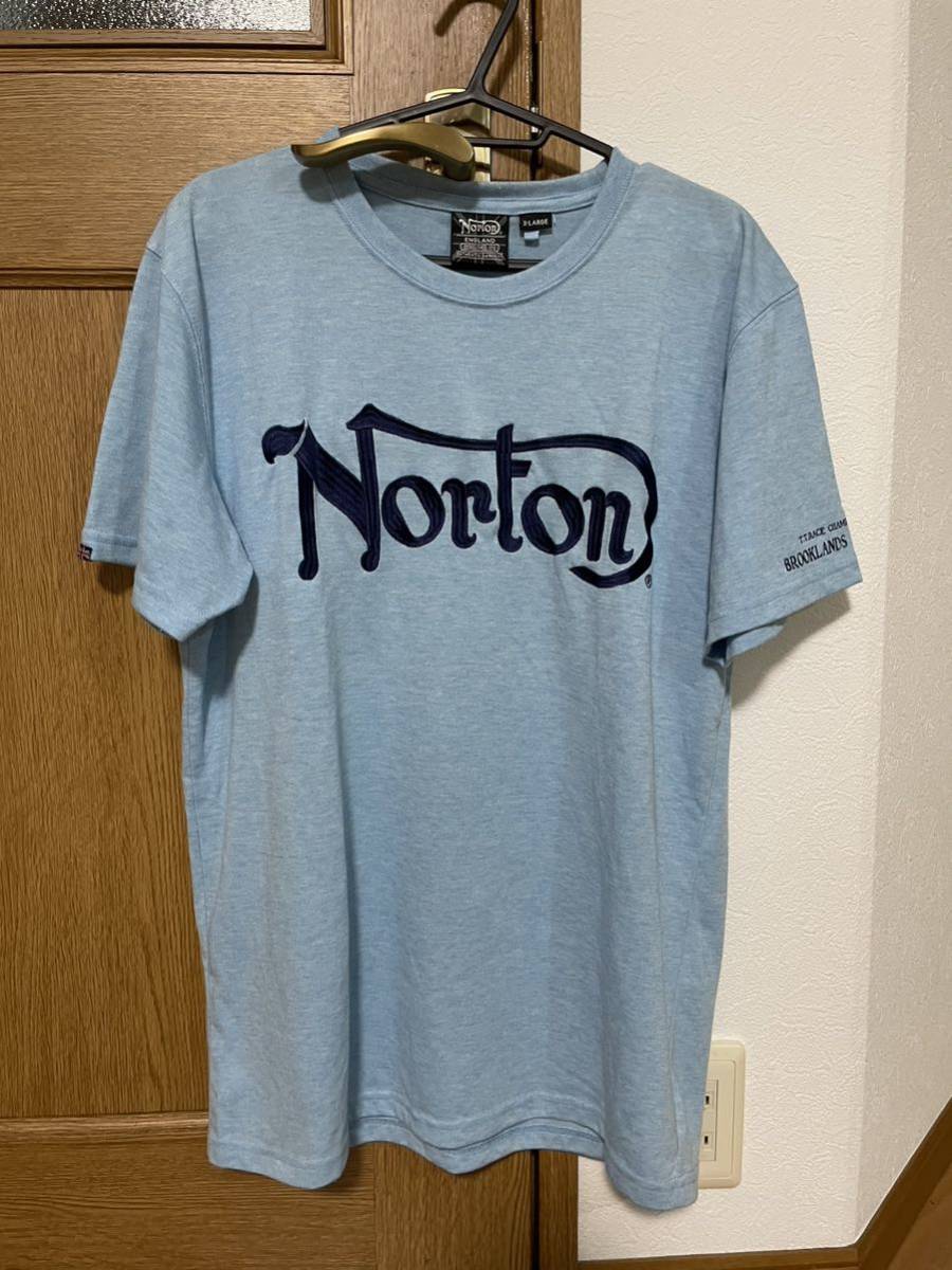 訳有り)NORTON(ノートン)ロゴ刺繍&バイクプリント Tシャツ | JChere