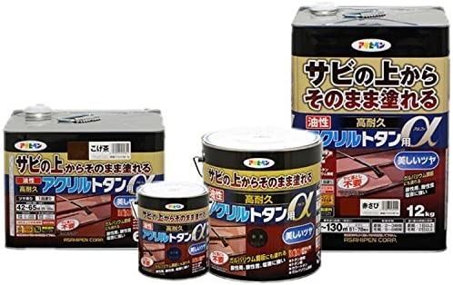 【送料無料】アサヒペン 油性高耐久アクリルトタン用α 塗料 12kg ディープグリーン_画像2