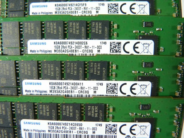 1NYH // 16GB 16枚セット計256GB DDR4 19200 PC4-2400T-RA1 Registered RDIMM 2Rx4 M393A2G40EB1-CRC0Q //Fujitsu PRIMERGY RX2530 M2 取外の画像3
