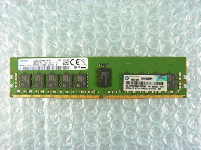 1NZK // 16GB DDR4 19200 PC4-2400T-RC1 Registered RDIMM 1Rx4 M393A2K40BB1-CRC0Q 809082-091 819411-001 // HP ProLiant DL360 Gen9取外の画像1