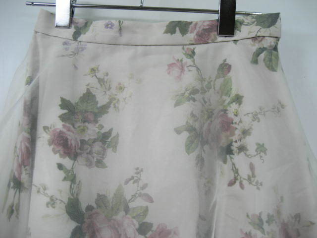 L'EST ROSE レストローズ スカート オーガンジー重ね 花柄 フラワー ベージュ サイズS 　_画像2