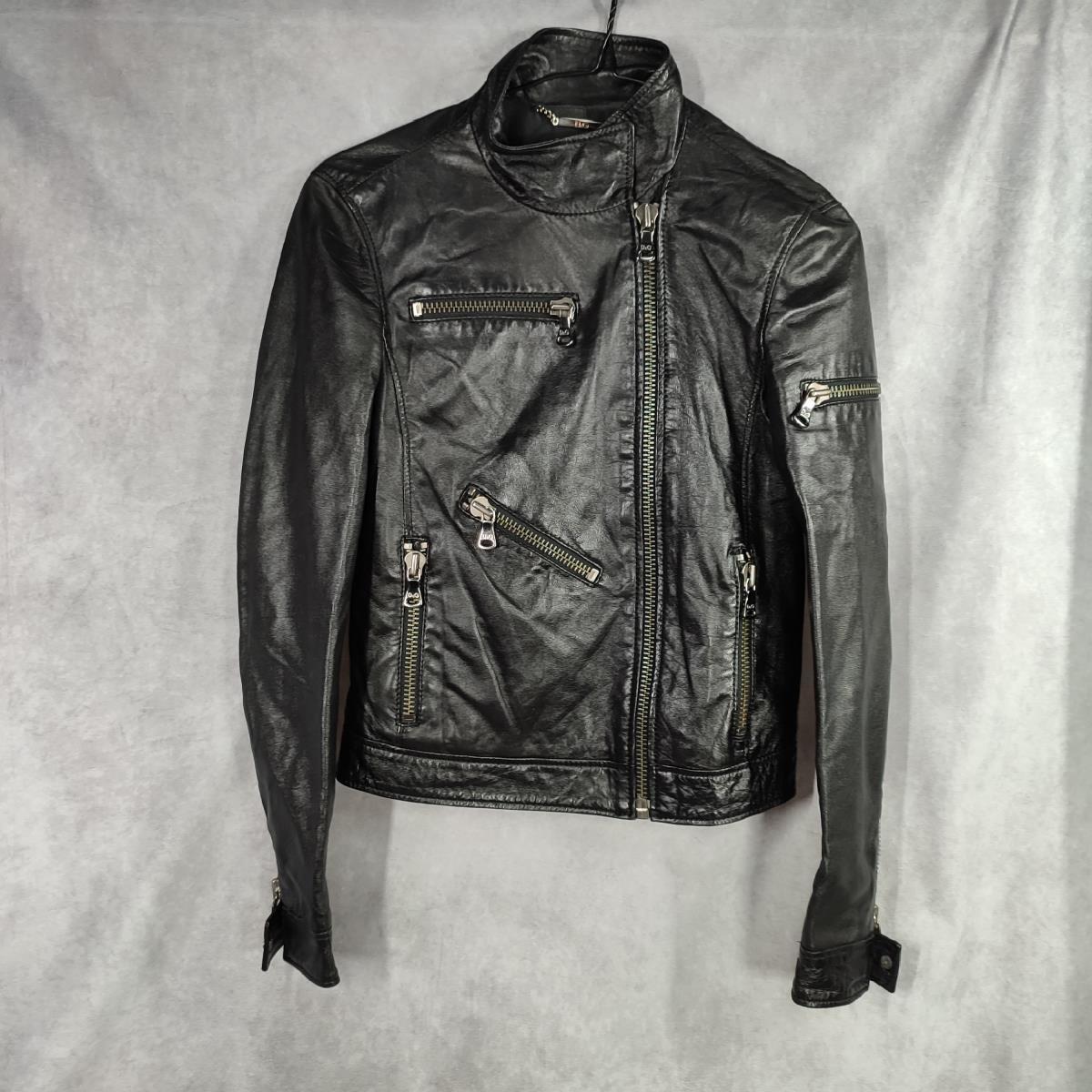 DOLCE&GABBANA ライダースジャケット サイズ38 レディース 黒 ブラック