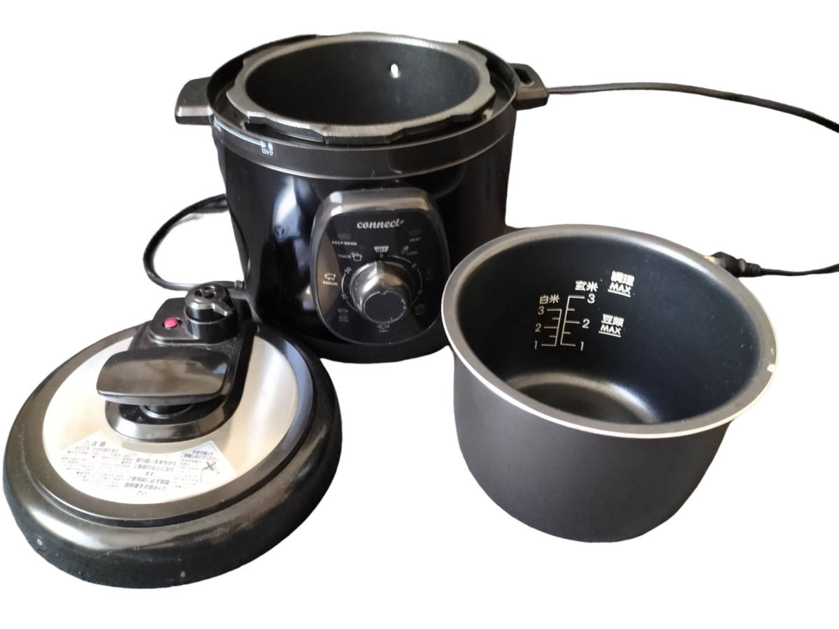 １円スタート ビズライフ connect (コネクト) 電気圧力鍋 C072 [満水容量2.5L] 65kpa 炊飯器（白米3合） 煮物 スープの画像1